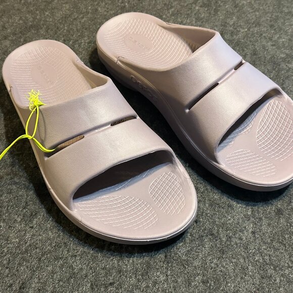 Oofos OOAHH UNISEX MAUVE Recovery Slide/Sandals Size M12 / W14  **NWT**  (E/P) - Picture 1 of 7